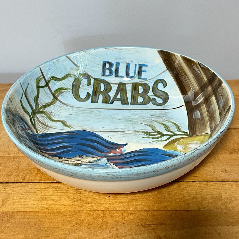 Certified International Fishermans Catch Blue Crabs Pasta Serving Bowl - 13”